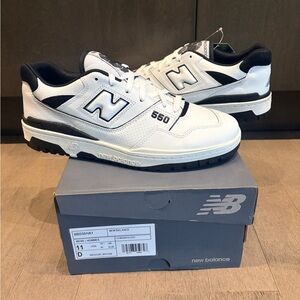 New Balance 550 White Black Sneakers Men's Size 11 - BB550HA1 - New With Box